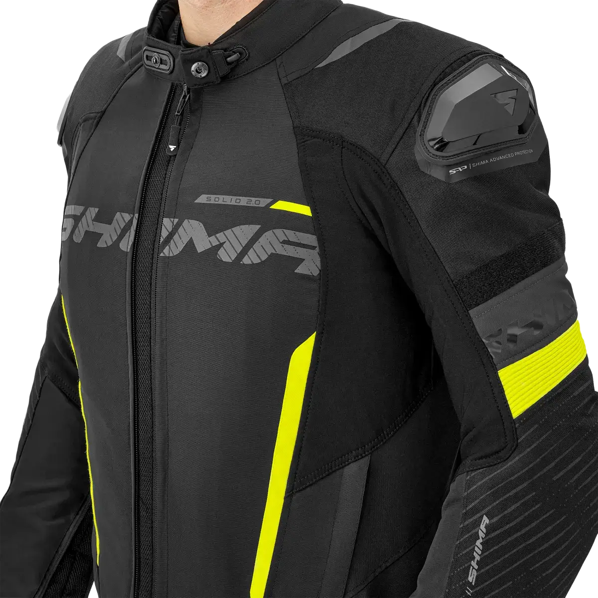 Kurtka motocyklowa SHIMA SOLID 2.0 MEN czarny/fluo - obrazek 8