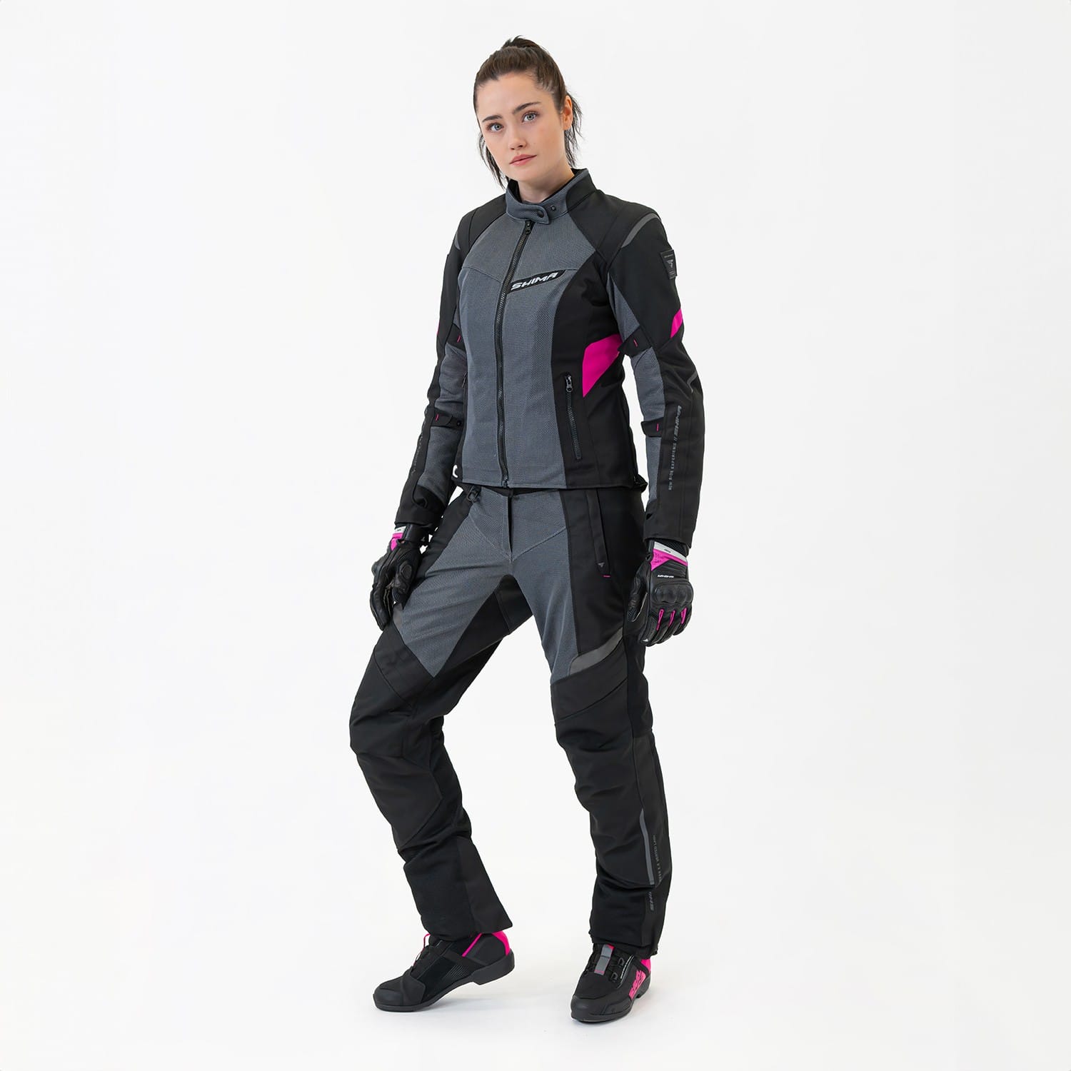 Kurtka motocyklowa damska SHIMA RUSH 2.0 VENT czarny/różowy - obrazek 3