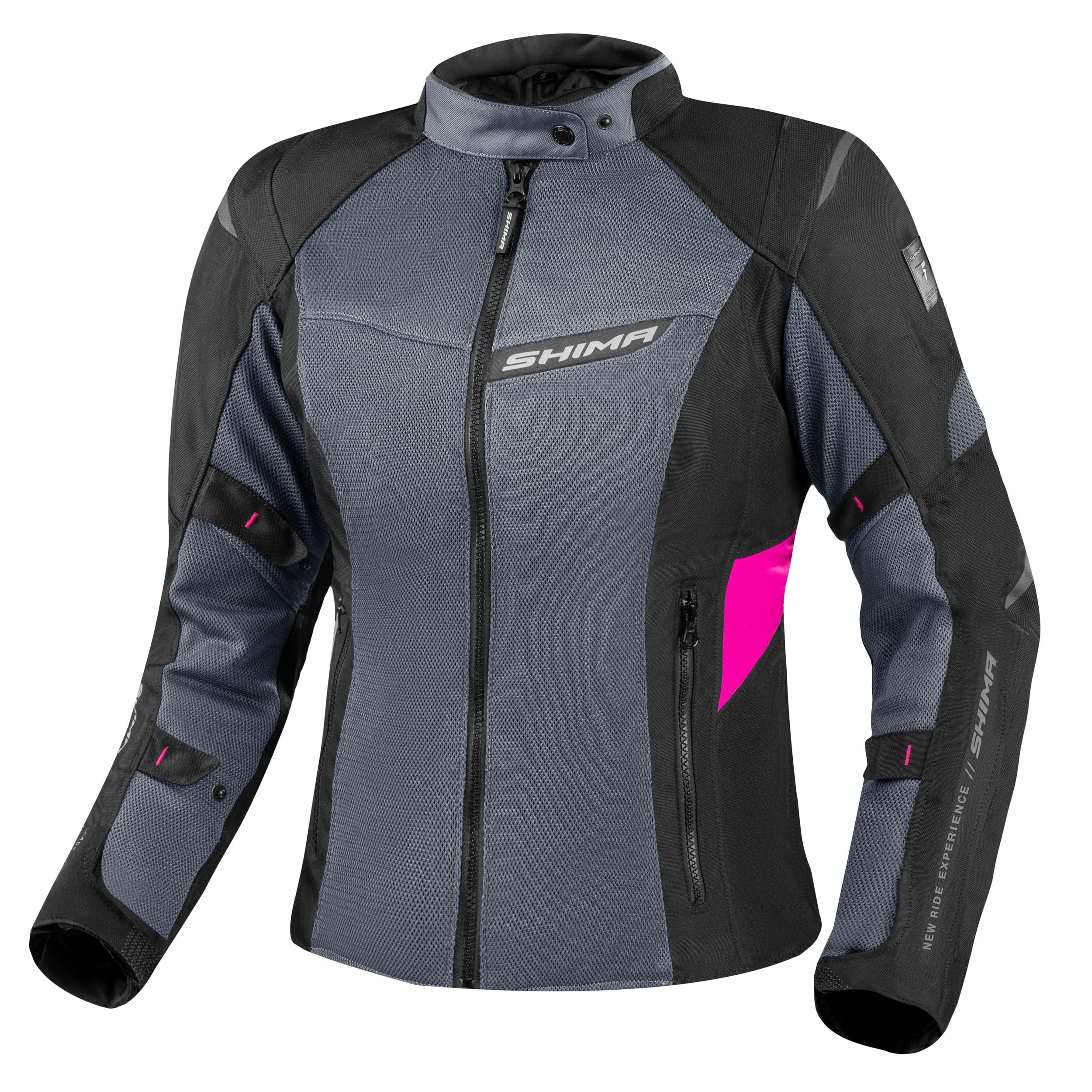 Kurtka motocyklowa damska SHIMA RUSH 2.0 VENT czarny/różowy