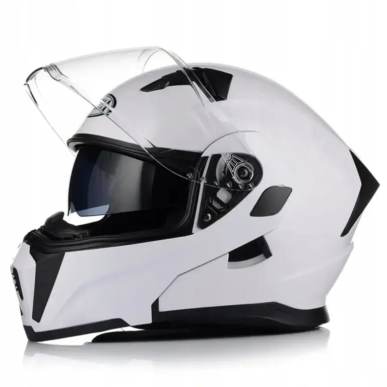 Kask motocyklowy szczękowy AWINA biały połysk FLIP UP Blenda