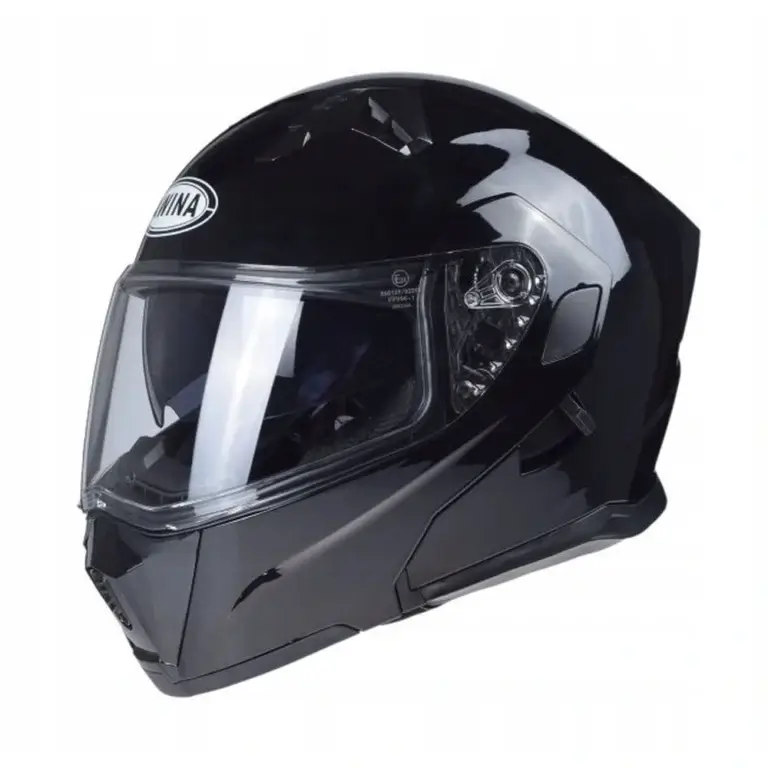 Kask motocyklowy szczękowy AWINA czarny połysk FLIP UP Blenda
