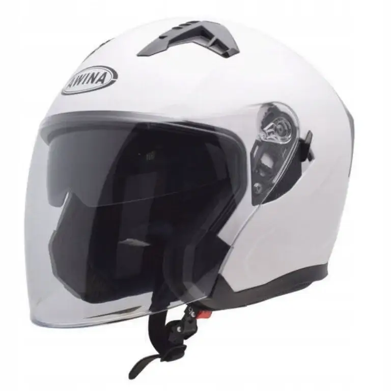 Kask otwarty z blendą AWINA biały połysk