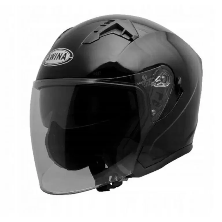 Kask otwarty z blendą AWINA czarny połysk