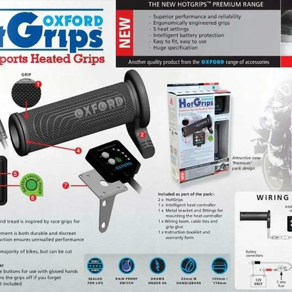Manetki podgrzewane do motocykla Oxford Sports OF692 - obrazek 6