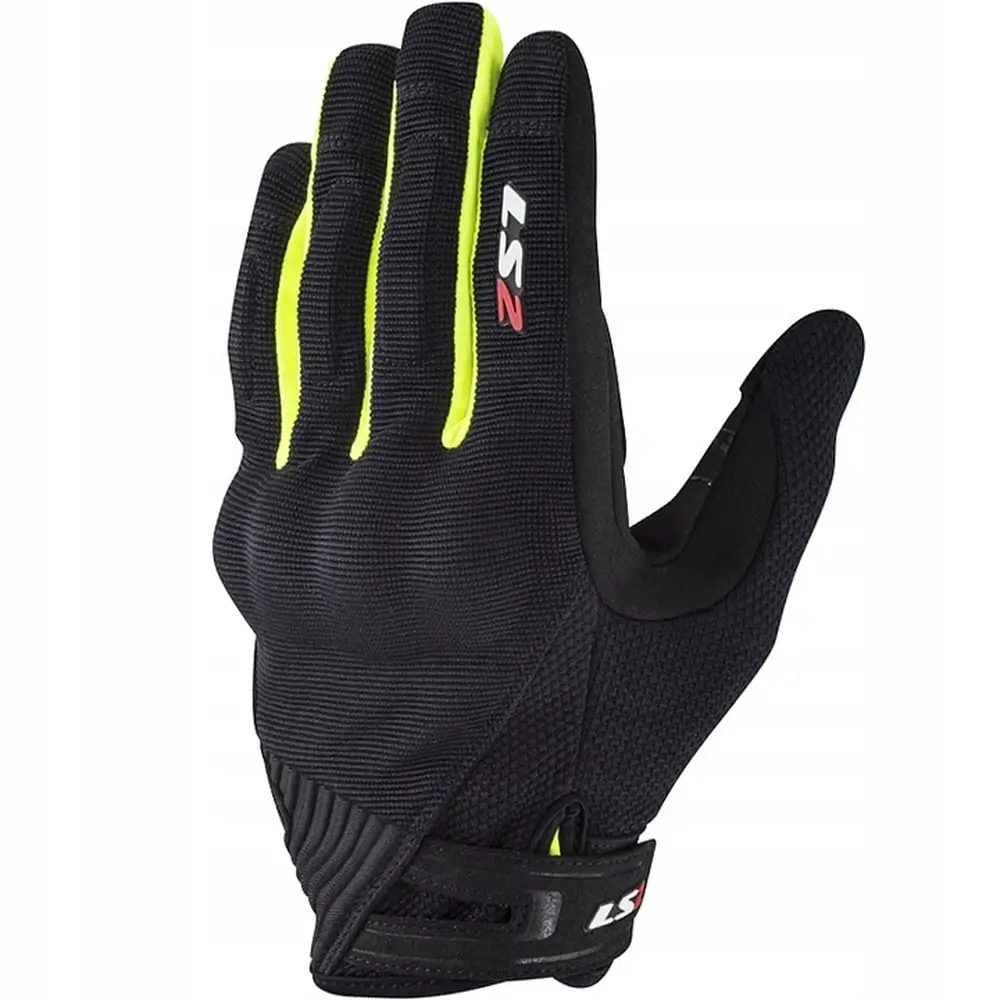 Rękawice motocyklowe LS2 DART 2 z ochraniaczami czarny/fluo - obrazek 4