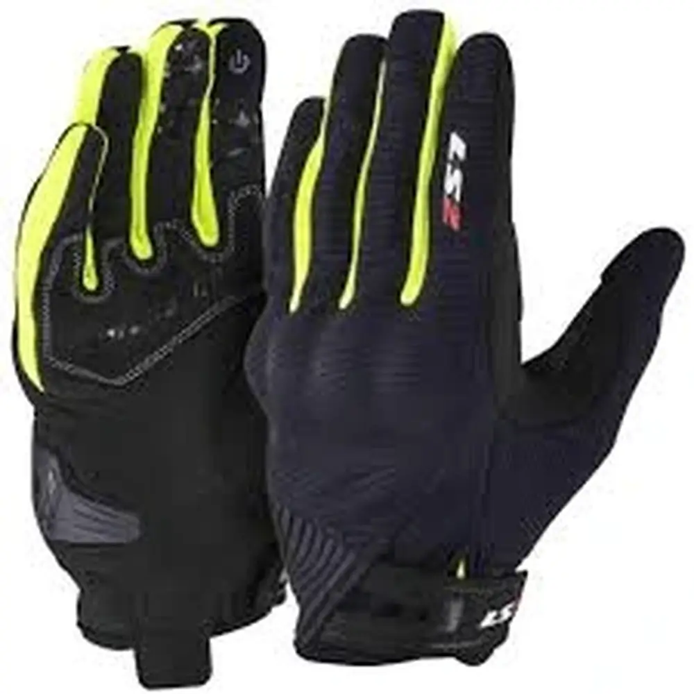 Rękawice motocyklowe LS2 DART 2 z ochraniaczami czarny/fluo