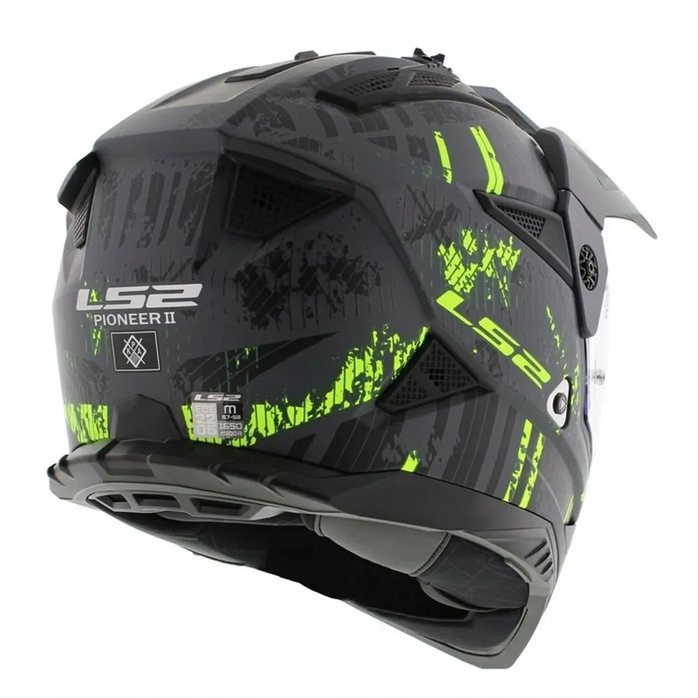 Kask enduro LS2 MX702 PIONEER II CRAZY CROSS QUAD czarny/fluo - obrazek 3