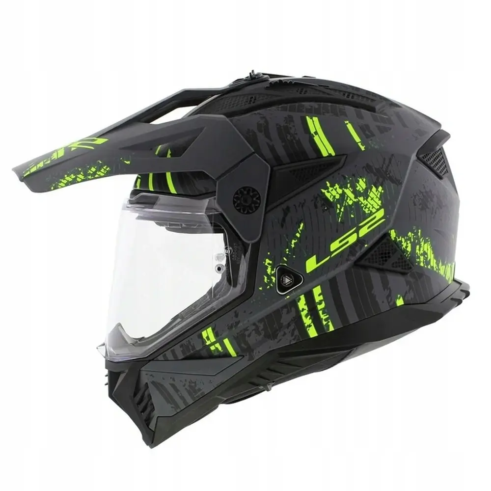 Kask enduro LS2 MX702 PIONEER II CRAZY CROSS QUAD czarny/fluo - obrazek 4