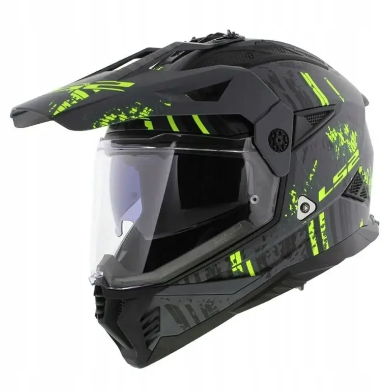 Kask enduro LS2 MX702 PIONEER II CRAZY CROSS QUAD czarny/fluo