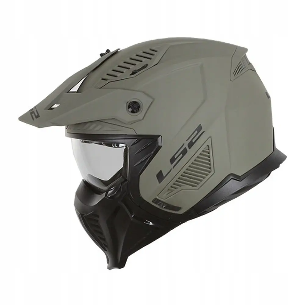 Kask motocyklowy LS2 OF606 SAND odpinana szczęka zielony - obrazek 2