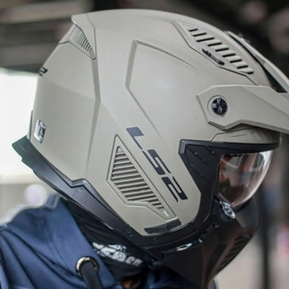 Kask motocyklowy LS2 OF606 SAND odpinana szczęka zielony - obrazek 9