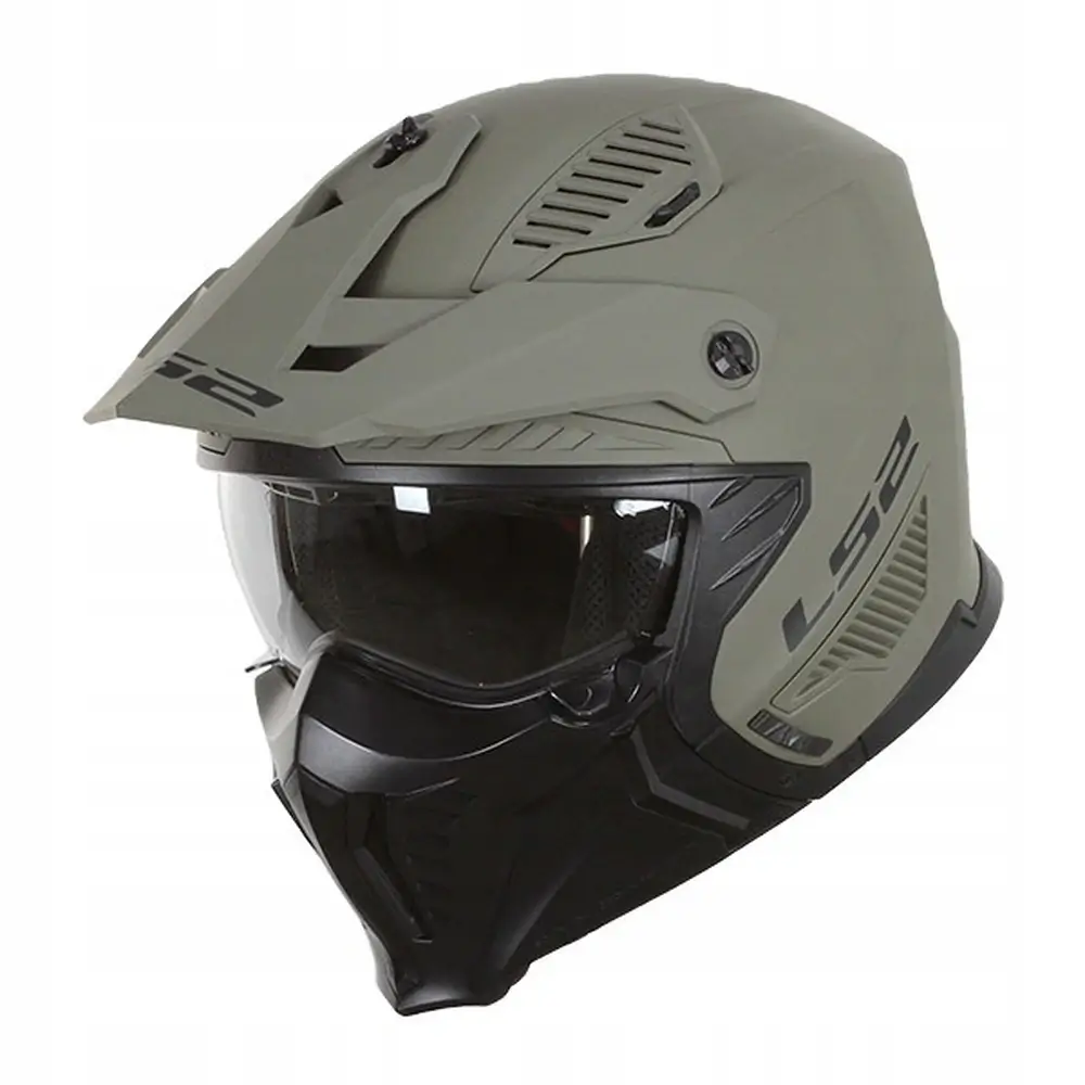 Kask motocyklowy LS2 OF606 SAND odpinana szczęka zielony - obrazek 4