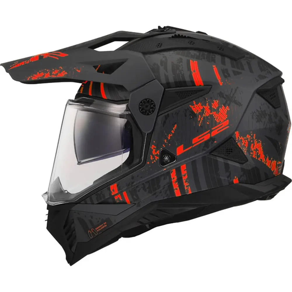 Kask enduro LS2 MX702 PIONEER II CRAZY CROSS QUAD czarny/czerwony - obrazek 2