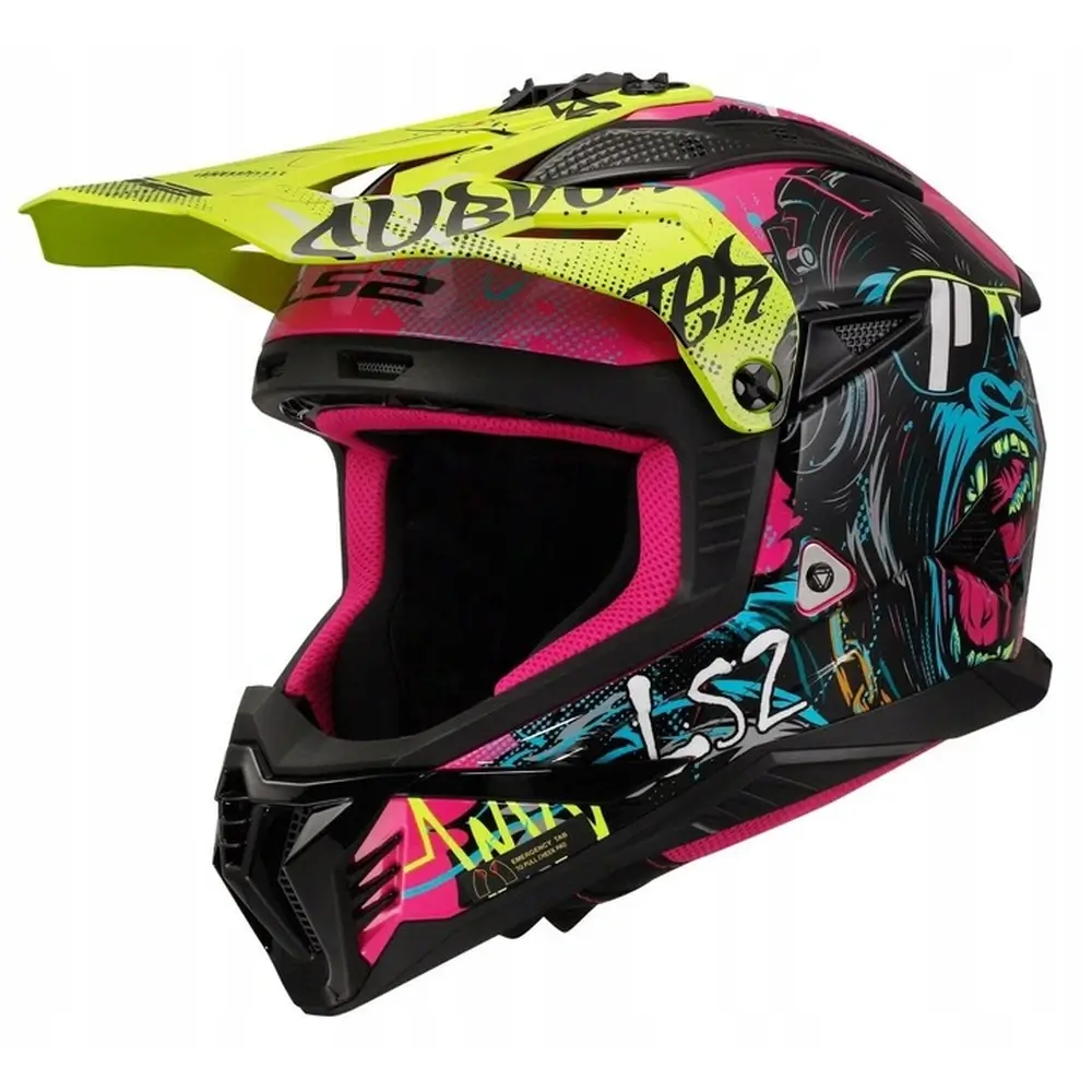 Kask LS2 MX708 FAST II Gorilla Purple CROSS ENDURO QUAD czarny/fioletowy