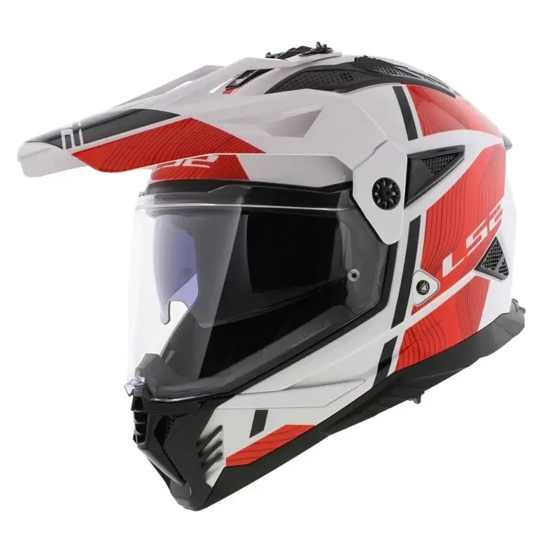 Kask enduro LS2 MX702 PIONEER II HILL CROSS QUAD biały/czerwony