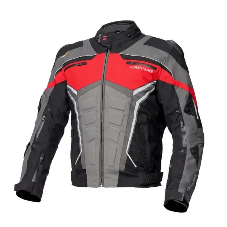 Kurtka motocyklowa Adrenaline SCORPIO PPE z ochraniaczami czarnyczerwonyszary kurtka na motor