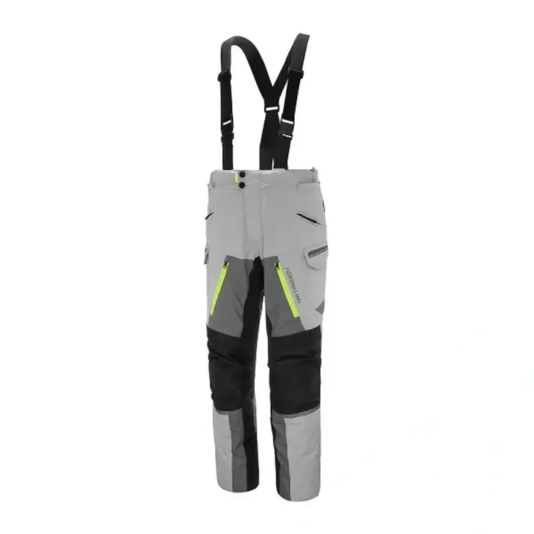 Spodnie motocyklowe Adrenaline BERGEN PPE z ochraniaczami szary/żółty fluorescencyjny