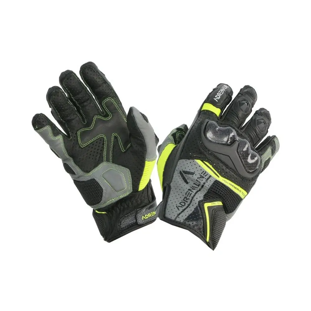 Rękawice motocyklowe krótkie ADRENALINE HEXAGON PPE czarnyżółty rękawice na motor
