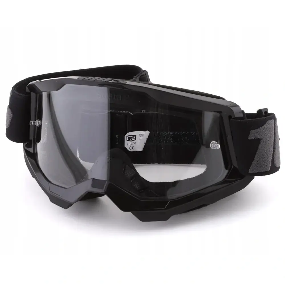 GOGLE-100-Strata-CZARNE-Cross-ATV-ENDURO-Antifog-fluo-100-PROCENT