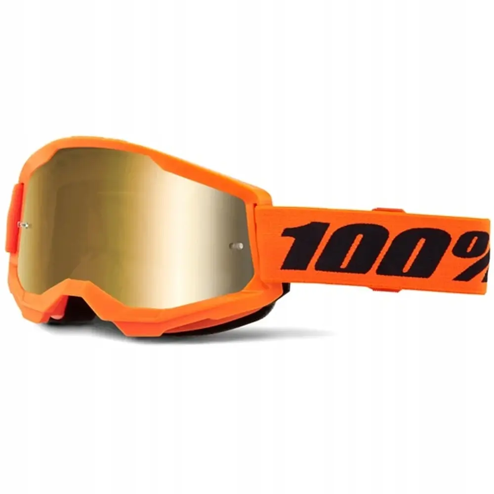 Gogle-100-STRATA-2-NEON-ORANGE-ZLOTE-LUSTRO-LUSTRZANKa