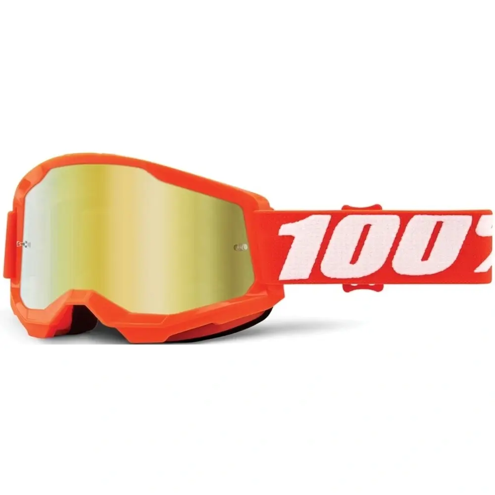 Gogle-100-STRATA-2-NEON-ORANGE-ZLOTE-LUSTRO-LUSTRZANKA
