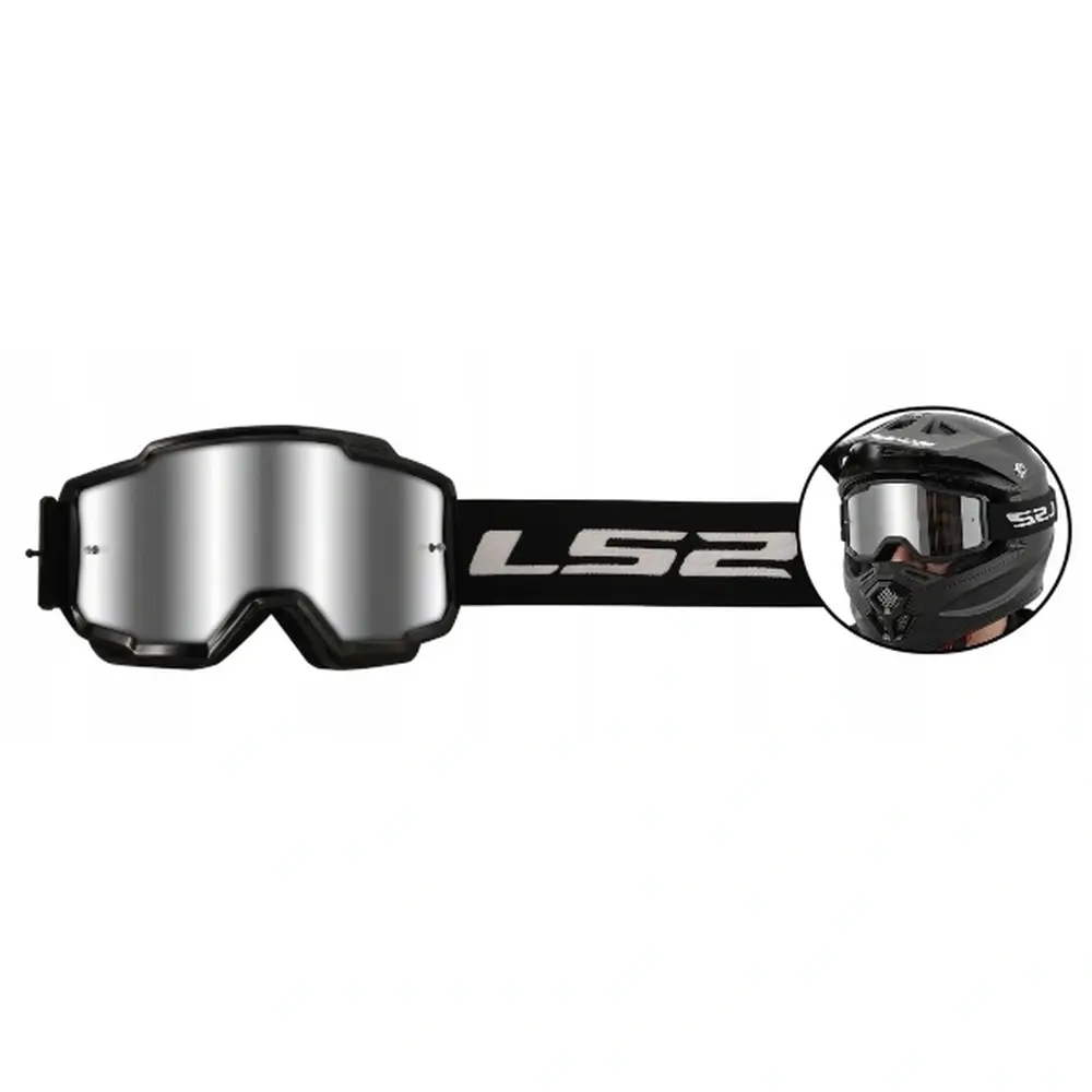 Gogle-Cross-Enduro-LS2-Charger-Czarne-Szyba-Lustrzanka-SREBRNA