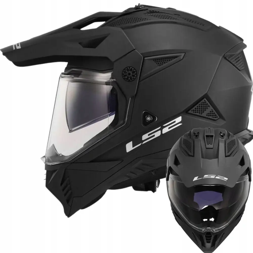 Kask enduro LS2 MX702 PIONEER II HILL MATT BL. WHITE CROSS QUAD czarny