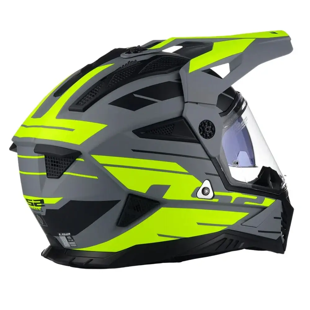 Kask enduro LS2 MX702 PIONEER II NAMBI MATT szaryfluo