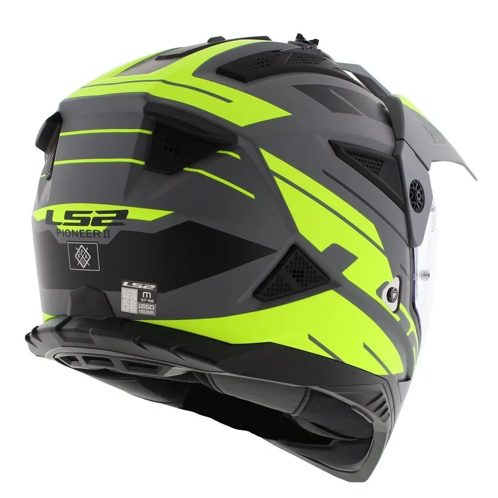 Kask enduro LS2 MX702 PIONEER II NAMBI MATT szary/fluo - obrazek 4