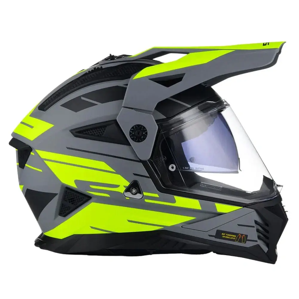 Kask enduro LS2 MX702 PIONEER II NAMBI MATT szary/fluo - obrazek 6