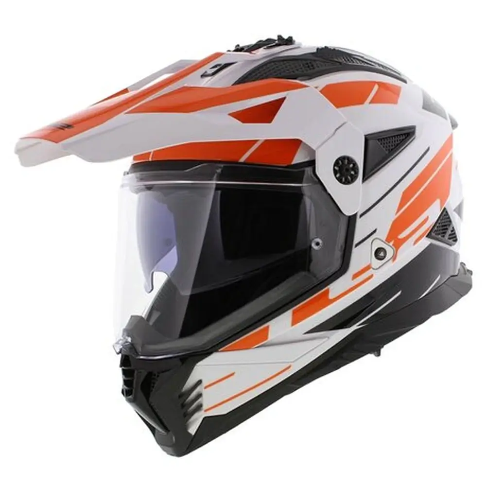 Kask enduro LS2 MX702 PIONEER II NAMID biały-pomarańczowy