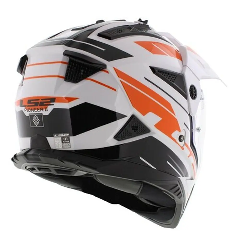 Kask enduro LS2 MX702 PIONEER II NAMID biały-pomarańczowy - obrazek 3