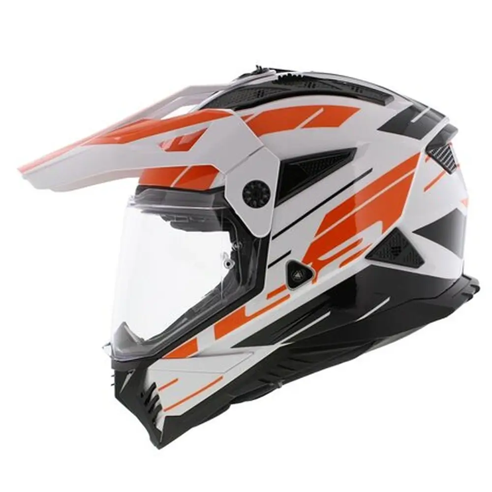 Kask enduro LS2 MX702 PIONEER II NAMID biały-pomarańczowy - obrazek 4