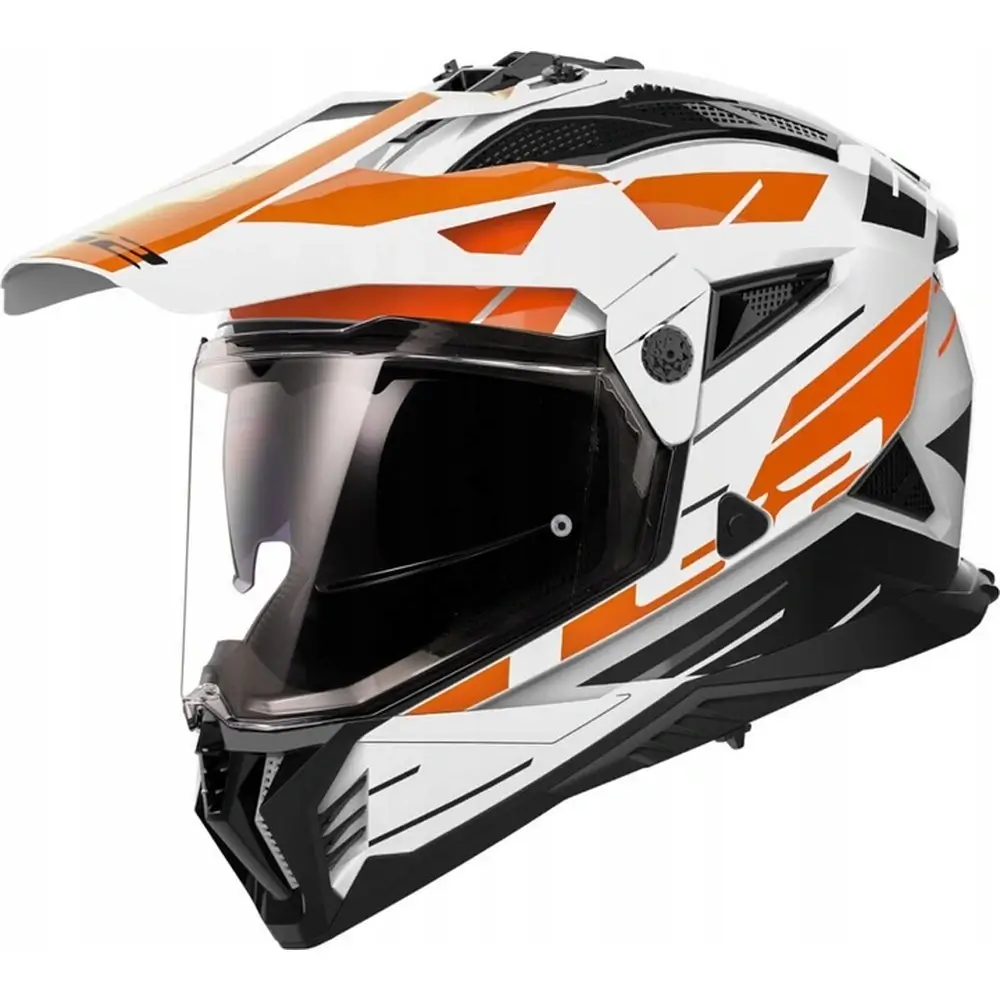 Kask enduro LS2 MX702 PIONEER II NAMID biały-pomarańczowy