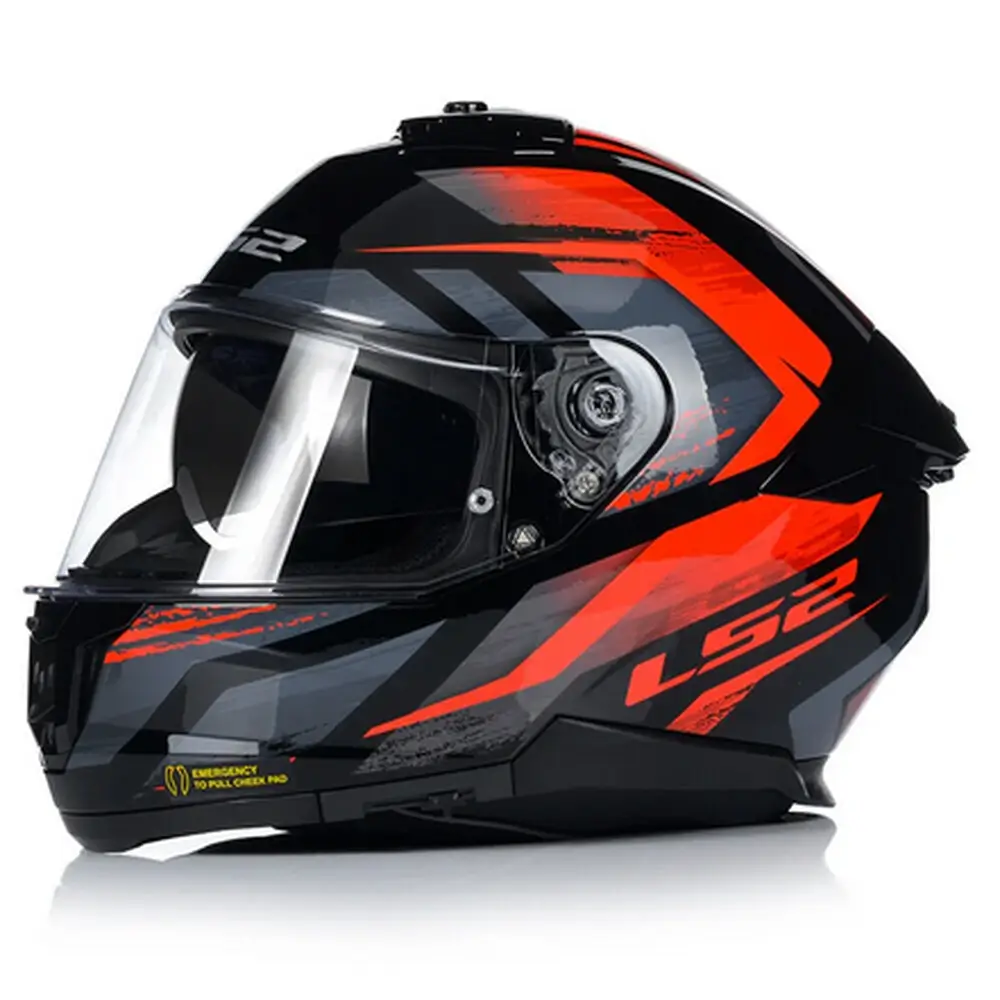 Kask integralny z blendą LS2 FF808 STREAM II FURY czarnyczerwony
